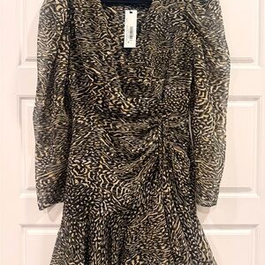 Steve Madden Black and Tan Long Sleeve Dress